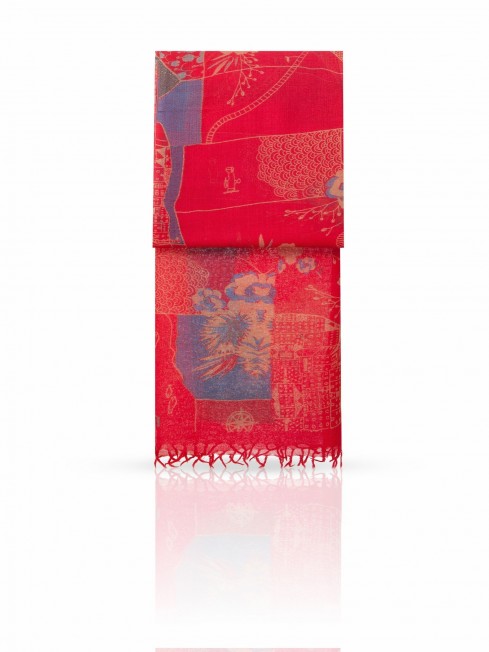 Палантин Женский ZW-VILLAGE/DRY.RED